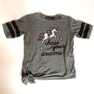 Sequin unicorn toddler shirt